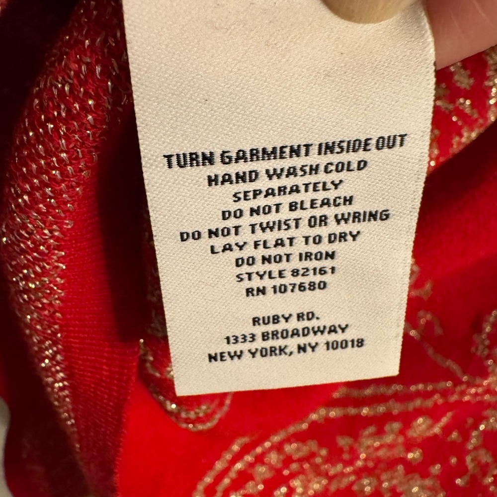 Ruby Rd. Red and Silver Patterned Tunic Sweater - Picture 9 of 13